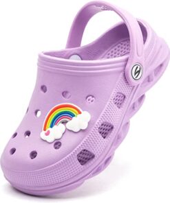 Kids Clogs Home Garden Slip On Water Shoes for Boys Girls Indoor Outdoor Beach Sandals Children Classic Slippers Purple, 5 Toddler