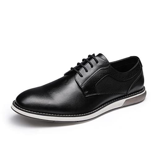 Bruno Marc Men’s Plain Toe Oxford Shoes Business Formal Derby Dress Sneakers,Black,Size12W,SBOX223MWIDE