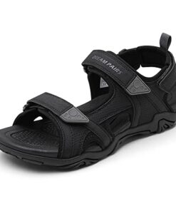 DREAM PAIRS Men’s SDSA228M Sandals Hiking Water Beach Sport Outdoor Athletic Arch Support Summer Sandals,Black, Size 10