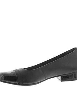 Clarks womens Juliet Monte Pump, Black Leather/Synthetic, 9.5 Wide US