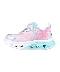 Skechers Girls Flutter Heart Lights-Simply Sneaker, Lavender/Multi, 1 Little Kid