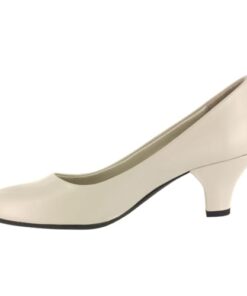 Easy Street Womens Fabulous Round Toe Pumps – Off White – Size 7.5 2E