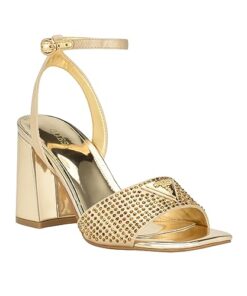 GUESS Women’s Gelya Heeled Sandal, Gold 710, 6