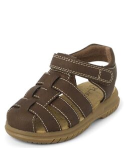 The Children’s Place Baby Boys and Toddler Fisherman Sandals, Brown, 5