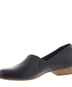 Clarks womens Juliet Palm Loafer, Black Leather, 7.5 Wide US