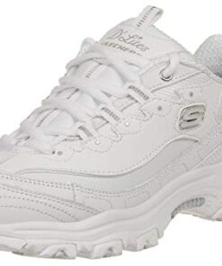 Skechers womens D’lites Fresh Start Fashion Sneaker, White, 11 US