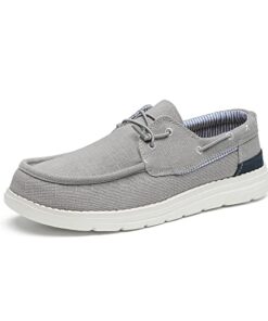 Bruno Marc Men’s SBLS223M Slip-on Canvas Loafers Casual Boat Shoes, Grey, Size 11