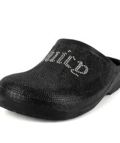 Juicy Couture Womens Slip On Mule – Indoor Outdoor Clogs – Lightweight and Comfortable Shoes with Stylish Rhinestone Design -Cruz Black-9