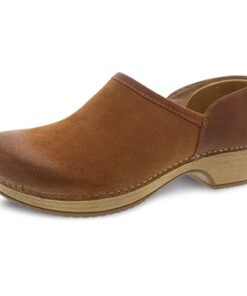 Dansko Brenna Tan Slip On Clogs for Women – Memory Foam and Arch Support for All -Day Comfort and Support – Lightweight EVA Oustole for Long-Lasting Wear Tan Burnished Suede 7.5-8 M US