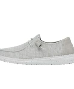 Hey Dude Women’s Wendy Sport Mesh Grey Size 8 | Women’s Shoes | Women’s Slip-on Loafers | Comfortable & Light-Weight