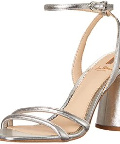 Sam Edelman Women’s Kia Heeled Sandal, Soft Silver, 10