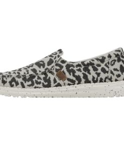 Hey Dude Women’s Misty Woven Cheetah Grey Size 11 | Women’s Shoes | Women’s Slip On Shoes | Comfortable & Light-Weight