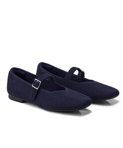 VIVAIA Margot Mary Jane Women Flat Shoes Slip on Square-Toe Washable Shoes Comfortable for Work with Arch Support Navy