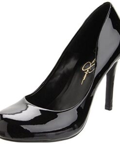 Jessica Simpson Women’s Calie Pump, Black Patent, 9.5 Wide