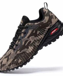 Kricely Men’s Trail Running Shoes Fashion Hiking Sneakers for Men Camo Tennis Cross Training Shoe Mens Casual Outdoor Walking Footwear Size 11