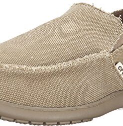 Crocs Men’s Santa Cruz Loafers, Comfortable Men’s Loafers, Slip On Shoes, Khaki/Khaki, 11 Men