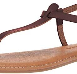 Amazon Essentials Women’s Casual Thong Sandal with Ankle Strap, Brown, 7