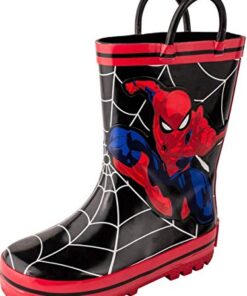 Favorite Characters Boy’s Spiderman™ Rain Boots SPS506 (Toddler/Little Kid) Black 11 Little Kid M