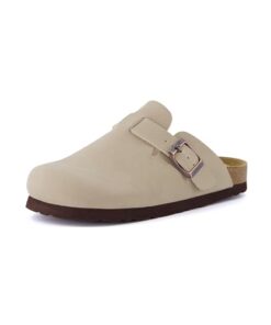 CUSHIONAIRE Kid’s Hana Cork Footbed Clog with +Comfort, Stone Nubuck 1