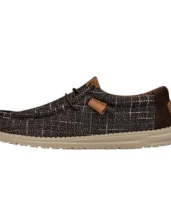 Hey Dude Wally Plaid Brown Size 13 | Men’s Shoes | Men’s Slip-on Loafers | Comfortable & Light-Weight