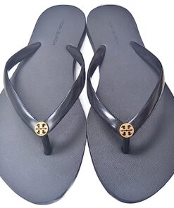 Tory Burch 144628 Chelsea Perfect Black With Gold Hardware Women’s Thin Flip Flop Sandals Size 10