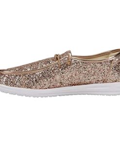 Corkys Womens Style Kayak in Rose Gold Glitter Slip ON LACE UP Loafer (us_Footwear_Size_System, Adult, Women, Numeric, Medium, Numeric_8)