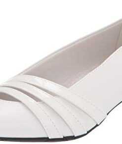 Easy Street Women’s Pump, White, 10 Wide US