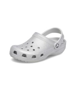 Crocs Kids Classic Clogs, Silver Glitter, 8 US Unisex Toddler