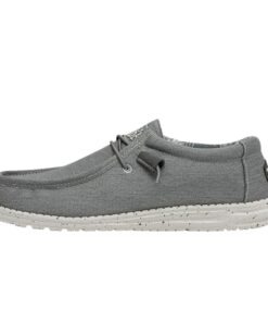 Hey Dude Men’s Wally Canvas Stretch Iron Size 7 | Men’s Shoes | Men Slip-on Loafers | Comfortable & Light-Weight