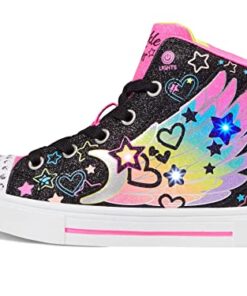 Skechers Kids Girls Twinkle Sparks-Galaxy Glitz Sneaker, Black/Multi, 1.5 Little Kid