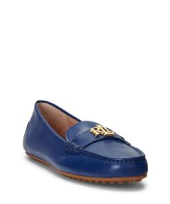 LAUREN Ralph Lauren Barnsbury Driver – Loafers for Women – Leather Upper – Leather Lining – Padded Footbed Indigo Sail 7 M