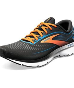 Brooks Men’s Trace 2 Neutral Running Shoe – Black/Classic Blue/Orange – 9.5 Medium