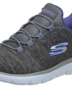 Skechers Women’s Summits-Quick Getaway Sneaker, Charcoal/Purple, 13