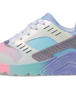 Skechers Kids Girls UNO LITE Sneaker, Perwinkle/Multi, 10.5 Little Kid