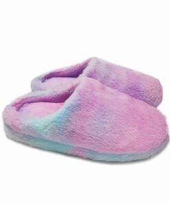 Mei MACLEOD Mermaid Fluffy House Slippers Fuzzy Glitter Slipper Faux Fur Plush Slipper Slip On Slides Sandal for Little/Big Girls