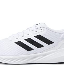 adidas Men’s Run Falcon 3.0 Shoe, White/Black/White, 7