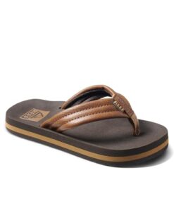 Reef Boy’s Kids Ahi Sandal, Brown, 6 Big