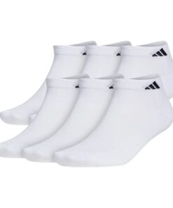 adidas mens Athletic Cushioned (6-pair) Low Cut Sock, White/Black, Large US