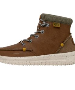 Hey Dude Bradley Boot Youth Leather Walnut Size 5 | Kids Boots | Kids Pull on Boots | Comfortable & Light-Weight