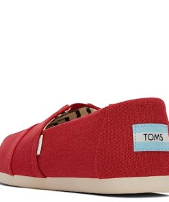 TOMS Women’s Alpargata Recycled Cotton Canvas Slip On Sneaker Red Recycled Cotton Canvas