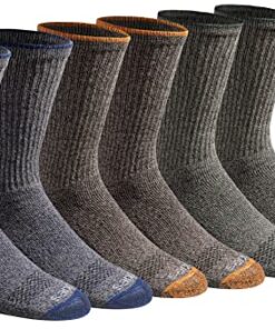 Dickies Men’s Dri-Tech Legacy Moisture Control Crew Socks Multipack, Heathered Colors (6 Pairs), Large