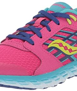 Saucony Wind 2.0 Sneaker, Pink/Blue/Grey, 4 US Unisex Big Kid