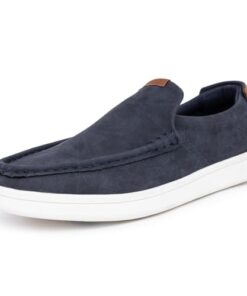 Nautica Men’s Slip-On Loafers Casual Moc Toe Sneakers Boat Shoes Slipper for Men – Lightweight, Comfortable & Breathable-Derwin-Navy Smooth-Size 9