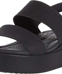 Crocs Women’s Brooklyn Low Wedges, Platform Sandals Black, Numeric_9