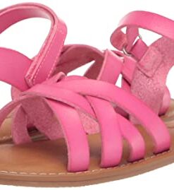 Amazon Essentials Girls’ Strappy Sandal, Pink, 1 Youth US Little Kid