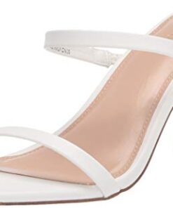 The Drop Women’s Avery Square Toe Two Strap High Heeled Sandal, White, 11