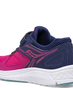 Saucony Cohesion 14 Alternative Closure Sneaker, Pink/Navy, 2.5 Wide US Unisex Big_Kid