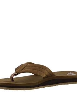 Quiksilver boys Carver Suede Youth Kids Flip Flip Sandal, Tan – Solid, 6 Big Kid US