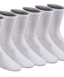 Dickies Men’s All Purpose Cushion Crew Socks (6/12, White (6 Pairs), Shoe Size: 6-12