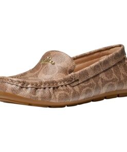 COACH Women’s Flats Marley Driver in Signature Canvas, Color Tan, Size 8